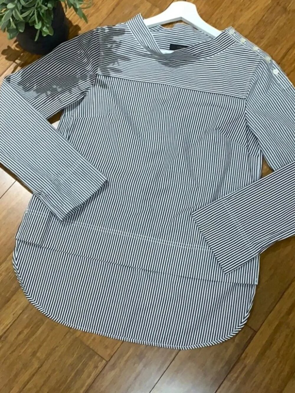 JCrew Funnel Neck Striped Shirt - Picture 4 of 8
